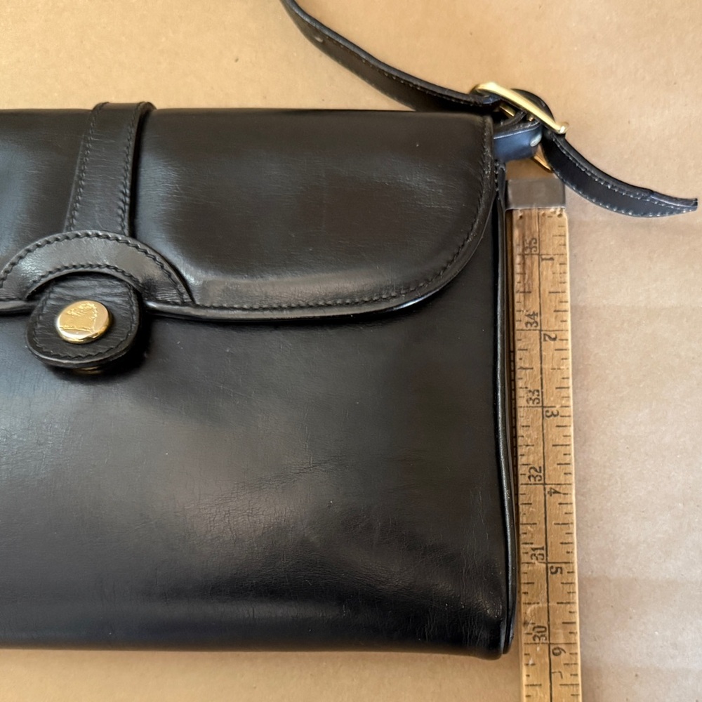 VTG Mark Cross Black Equestrian Style Shoulder Bag | Black | Made in Italy - Picture 9 of 14